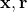 \mathbf{x}, \mathbf{r}