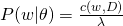 P(w|\theta) = \frac{c(w,D)}{\lambda}